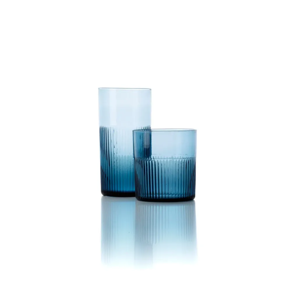 Hoge azuurgeribbelde tumbler - blauw Bazar Bizar Antwerp