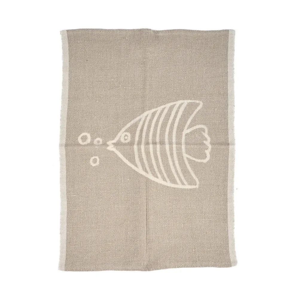 Linen Fish Keukendoek - naturel wit - 50x70 cm Bazar Bizar Antwerp