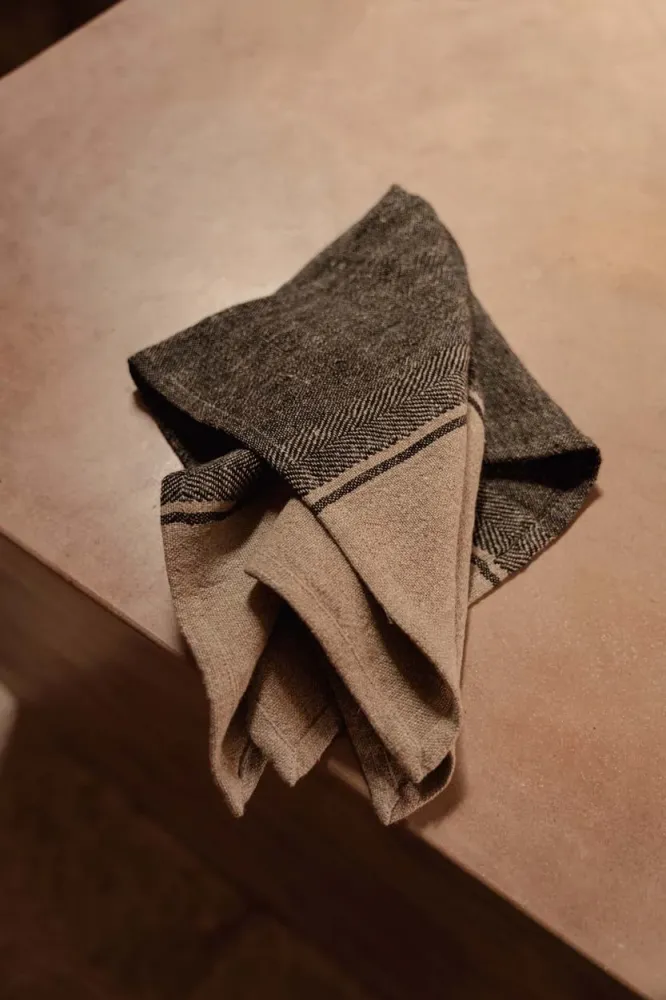 De Linnen Dash keukendoek - naturel/zwart - 50x70 Bazar Bizar Antwerp