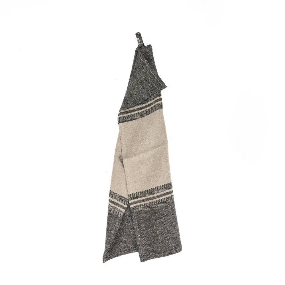 De Linnen Dash keukendoek - naturel/zwart - 50x70 Bazar Bizar Antwerp