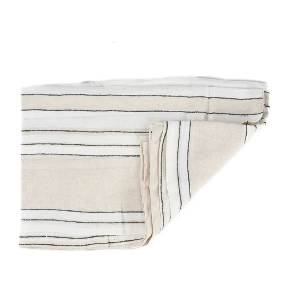 Provence tafelkleed - naturel zwart wit - 150x250 Bazar Bizar Antwerp