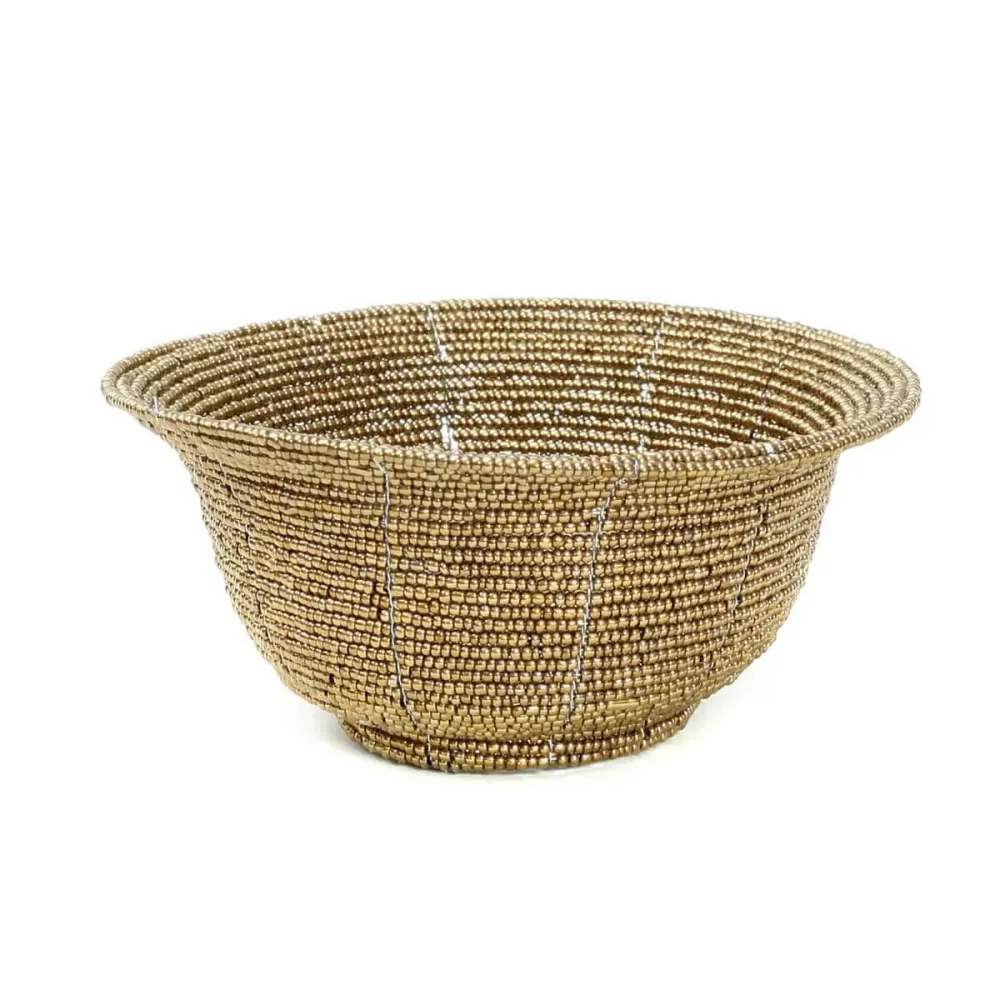 Beaded Bowl Low - Goud - S Bazar Bizar