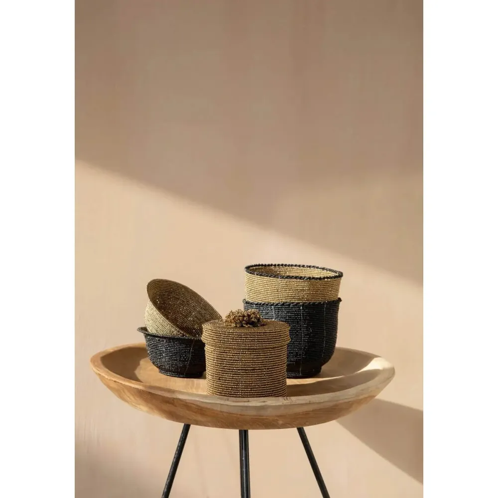 Beaded Bowl Low - Goud - S Bazar Bizar