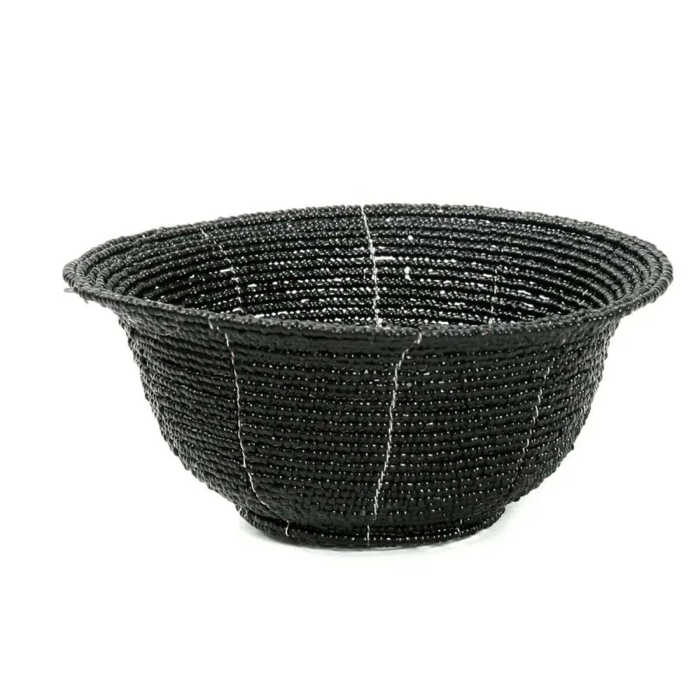Beaded Bowl Low - Zwart - S Bazar Bizar