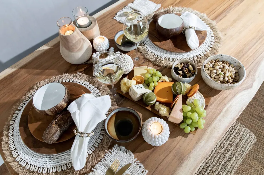 Dinerbord Root Teakhout rond Bazar Bizar