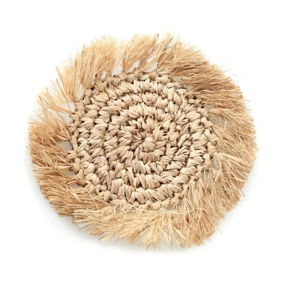 Fringe Raffia Coaster - Natural Bazar Bizar