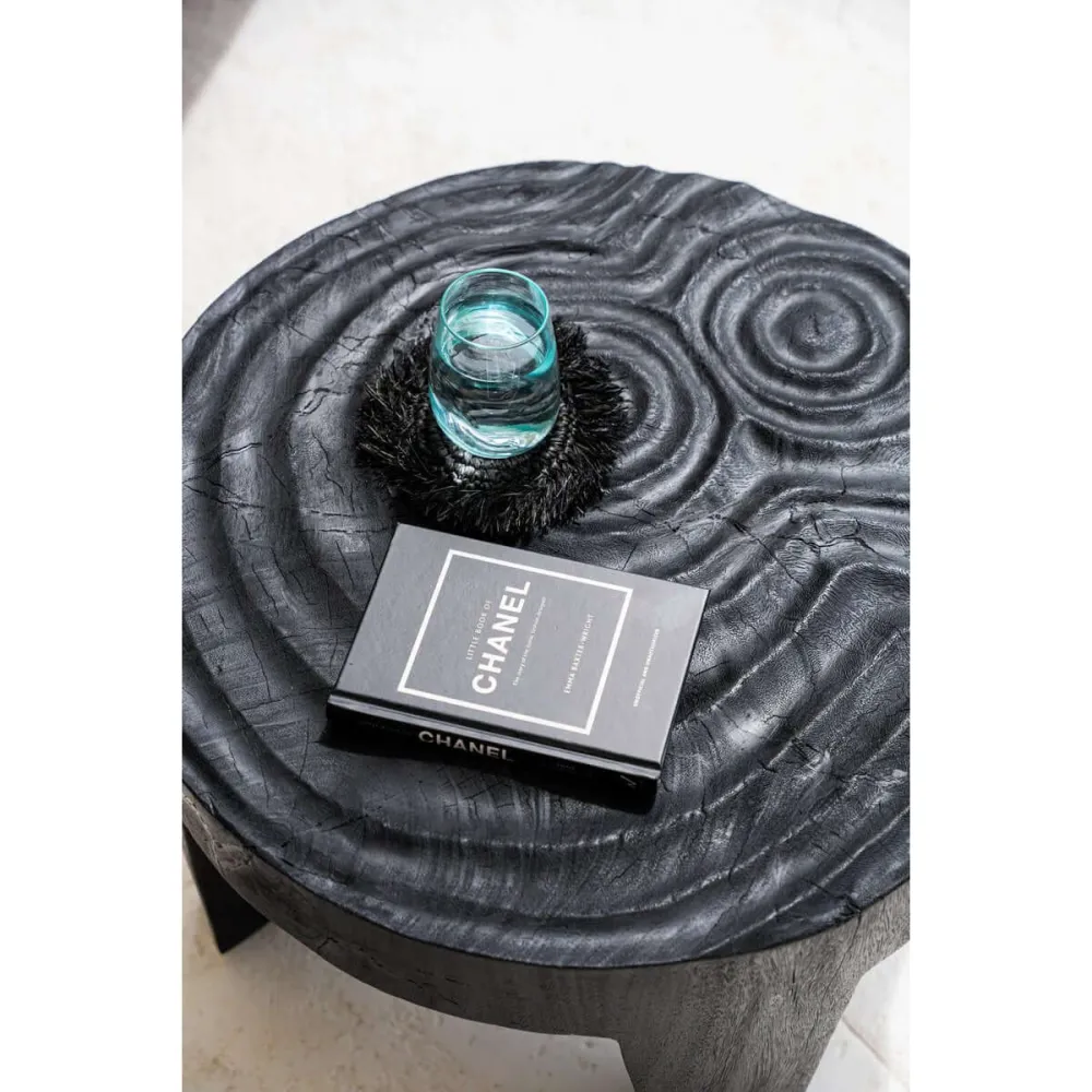Fringe Raffia Coaster - Zwart Bazar Bizar