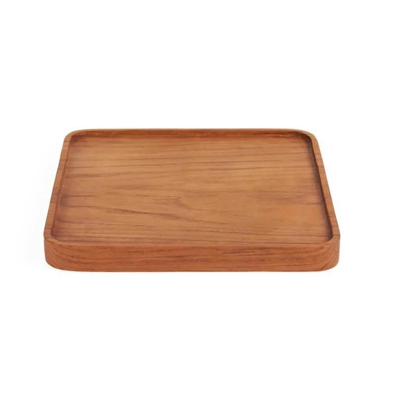 Het Teak Vierkant Bord - Naturel - S Bazar Bizar