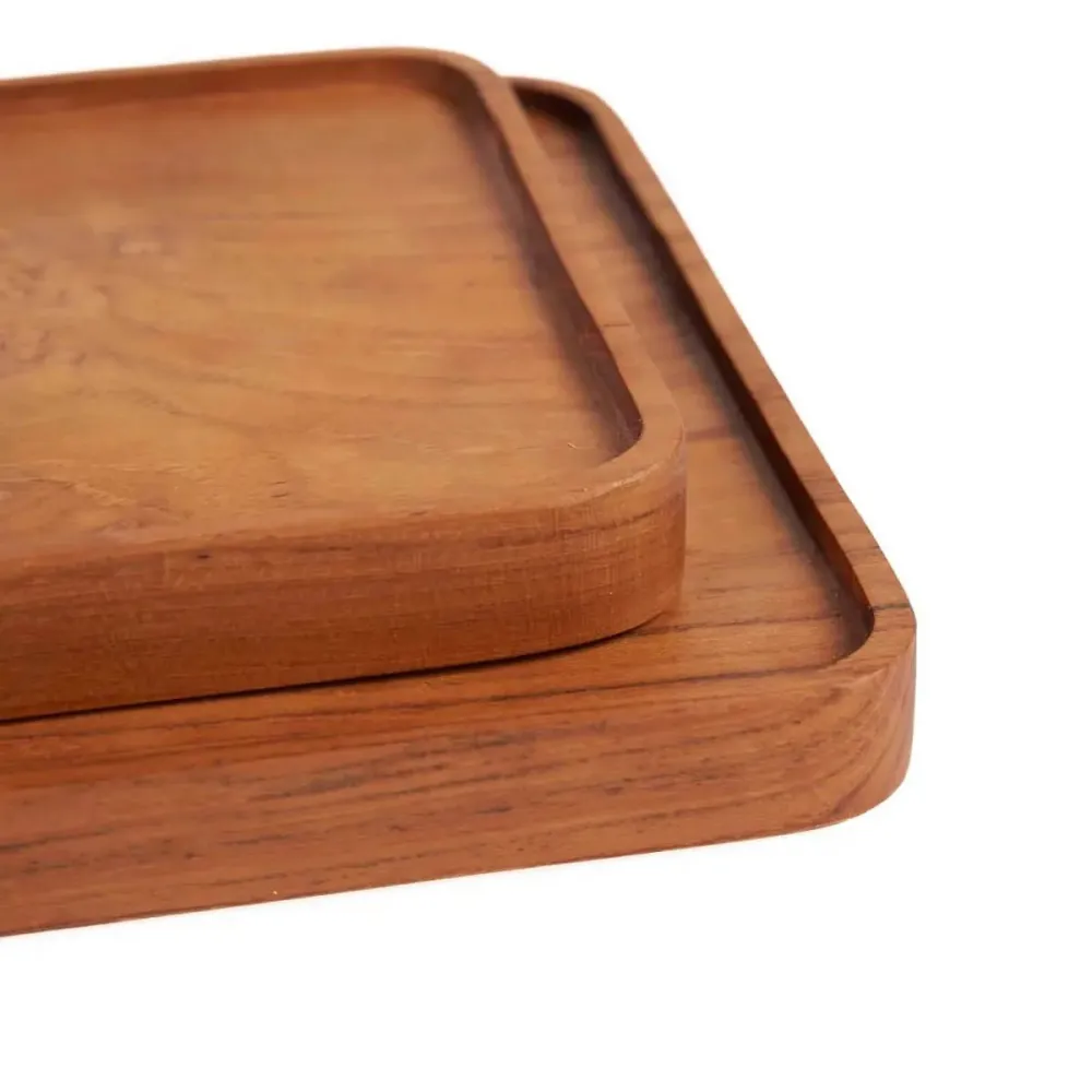 Het Teak Vierkant Bord - Naturel - S Bazar Bizar