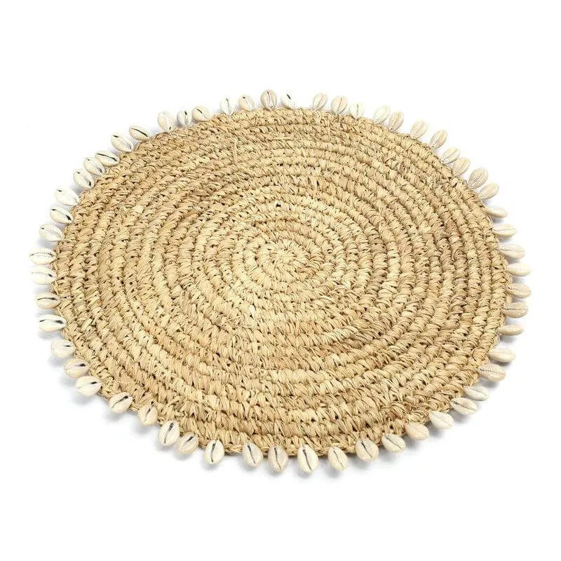 Placemat De Raffia Schelp Bazar Bizar