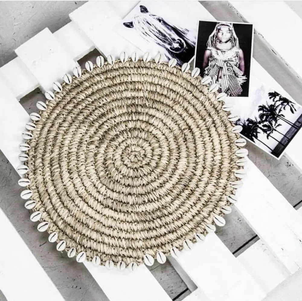 Placemat De Raffia Schelp Bazar Bizar