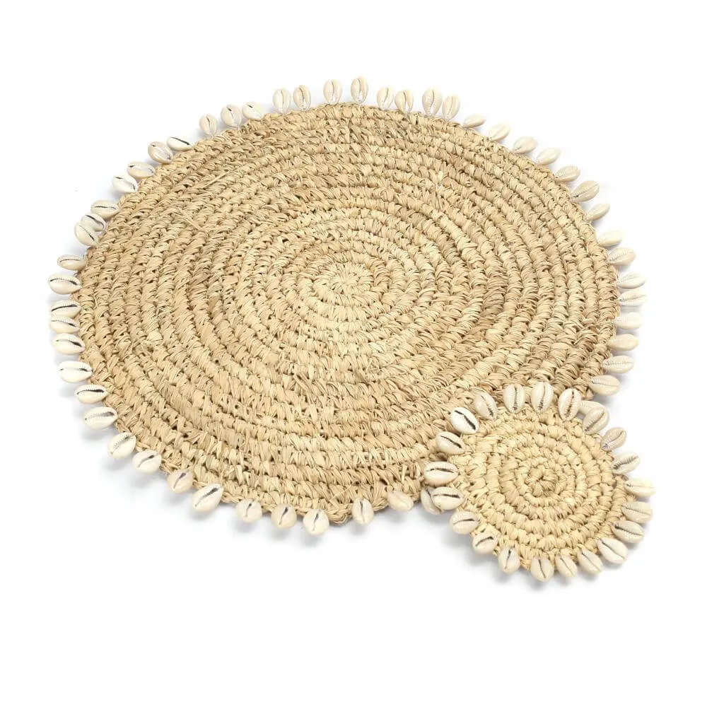 Placemat De Raffia Schelp Bazar Bizar