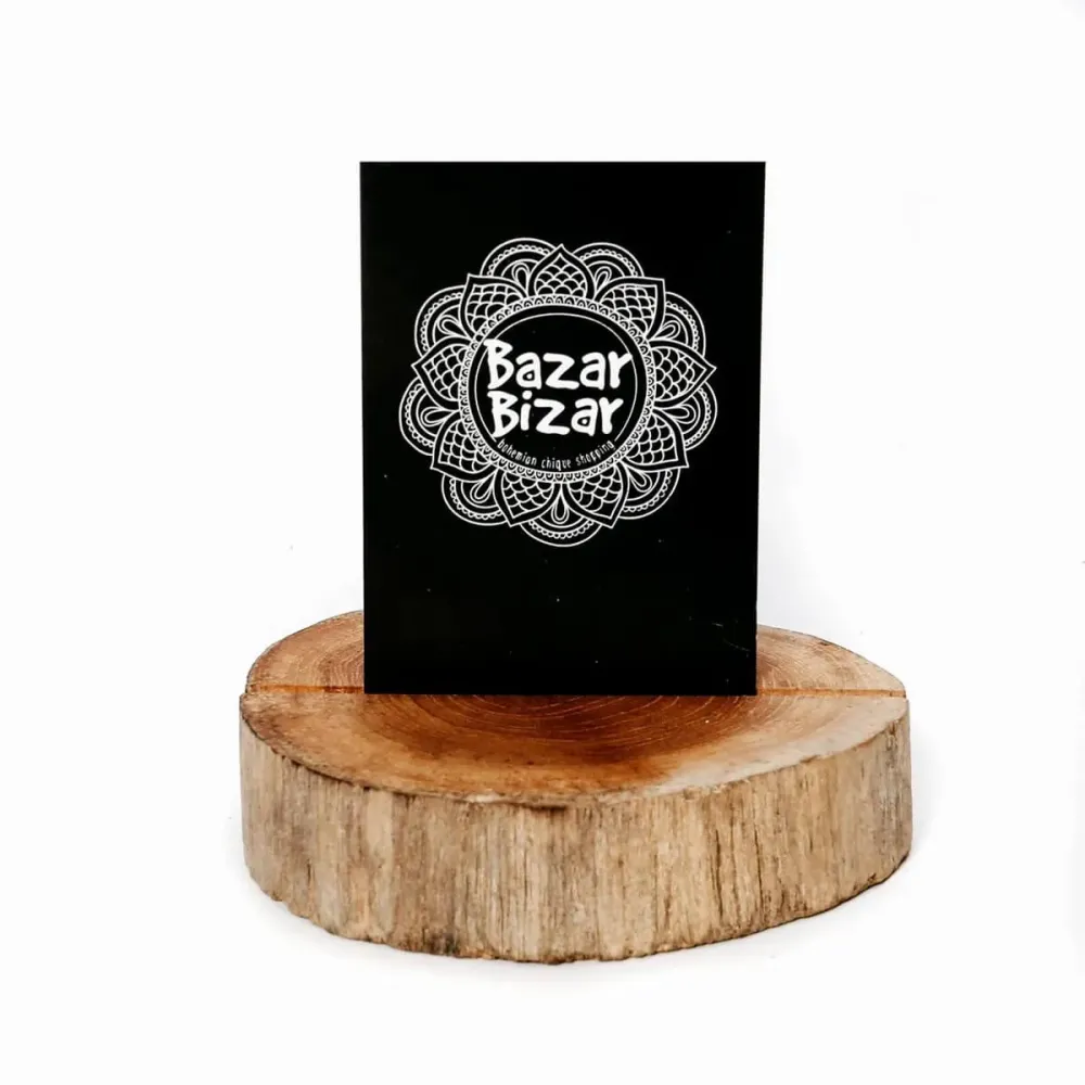 De Teak Root Card Holder Bazar Bizar