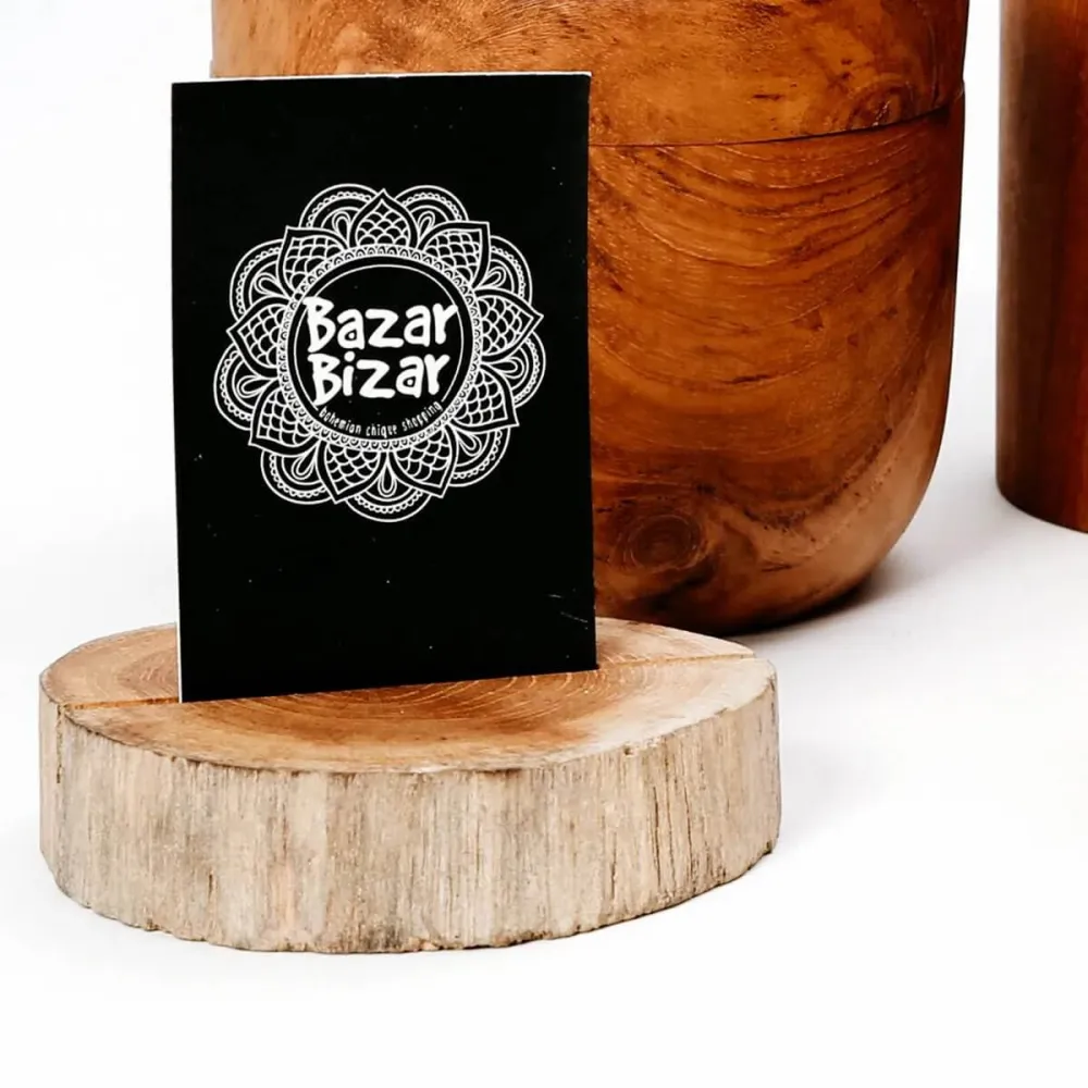 De Teak Root Card Holder Bazar Bizar
