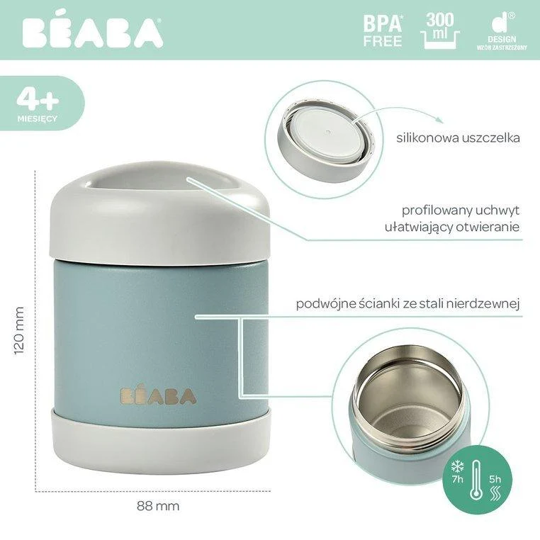 Beaba Baby thermosfles 300 ml lichte nevel
