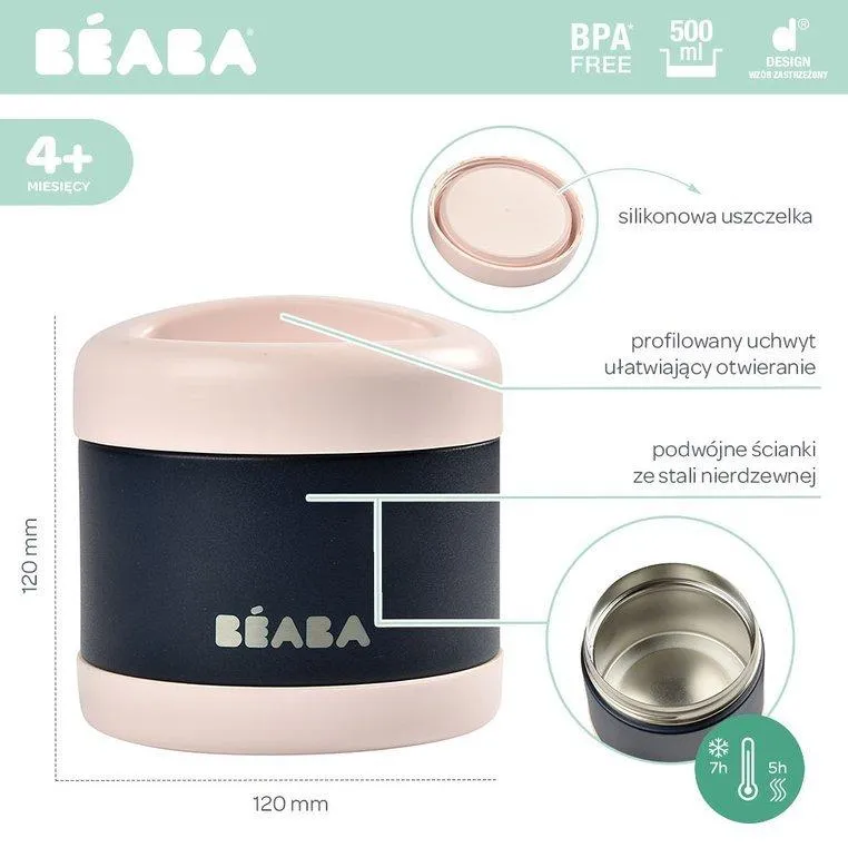 Beaba Baby thermosfles 500 ml lichtroze