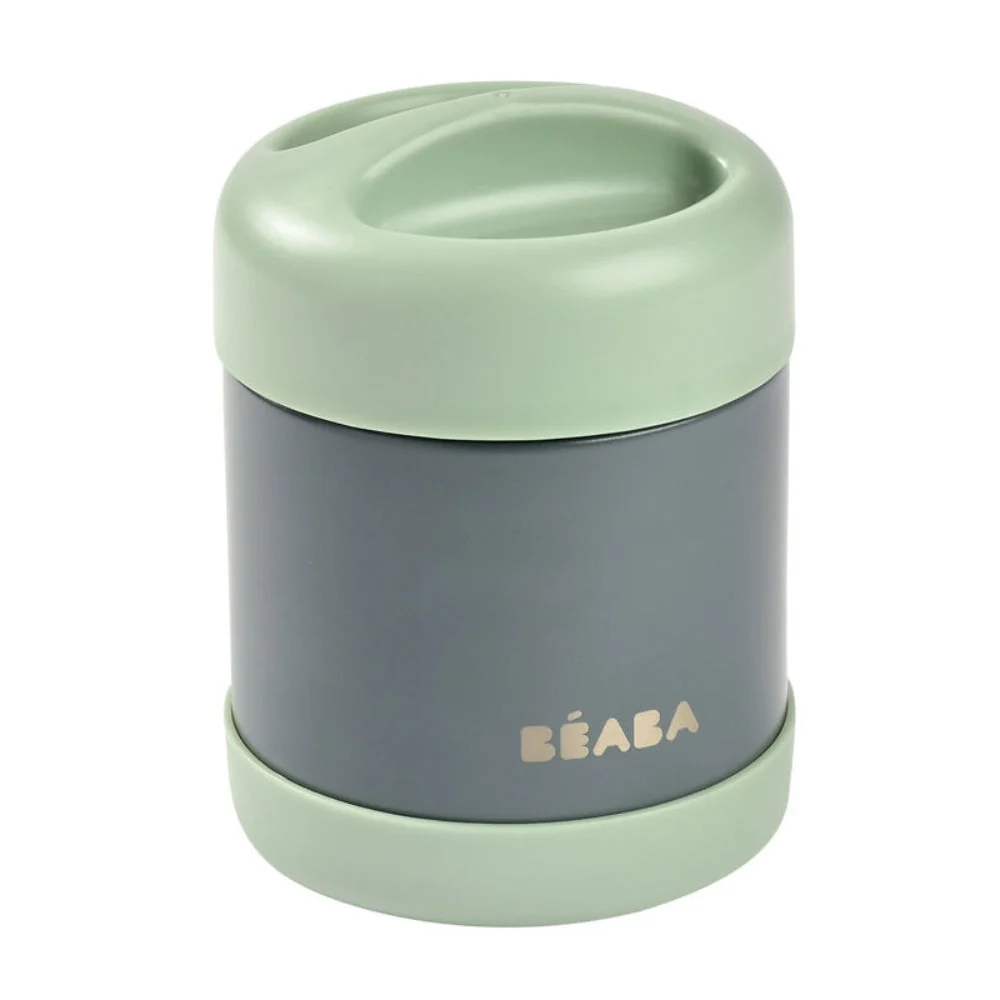 Beaba baby‑thermosfles 300 ml Mineralgrijs/Saliegroen