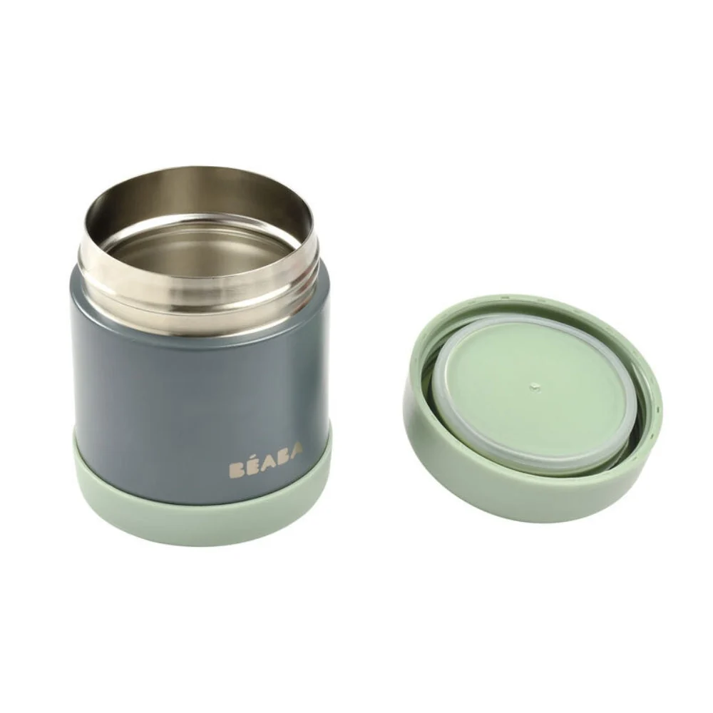 Beaba baby‑thermosfles 300 ml Mineralgrijs/Saliegroen