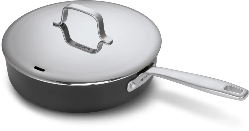 Beka Hapjespan / Sauteerpan met deksel en lange greep Maestro Alu ø 24 cm - keramische anti-aanbaklaag