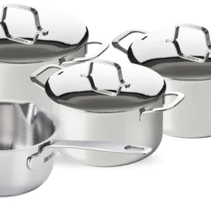 Beka Pannenset Maestro 4-Delig - zonder anti-aanbaklaag - geschikt voor alle warmtebronnen (Kookpannen & Steelpan)
