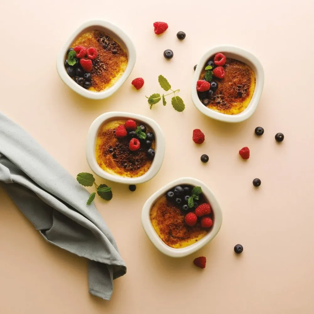 Berghoff Leo 4-Delig Vierkante Ramekin Crème Brûlée Balance Mb 10,80 X 10,50 X 4,00 Cm 200Ml