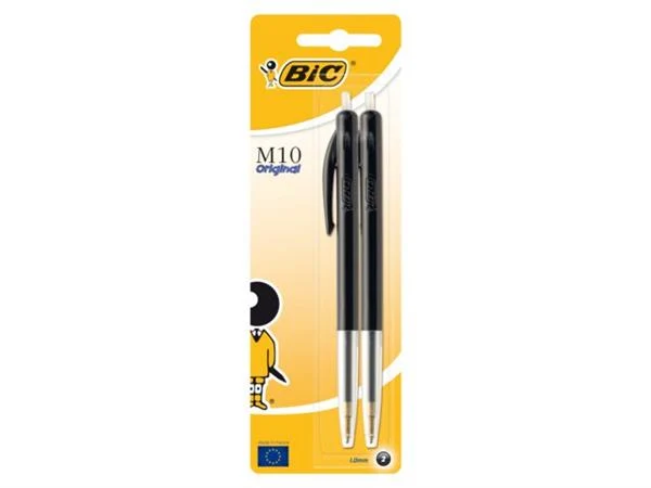 Bic m10 medium zwart 2 st