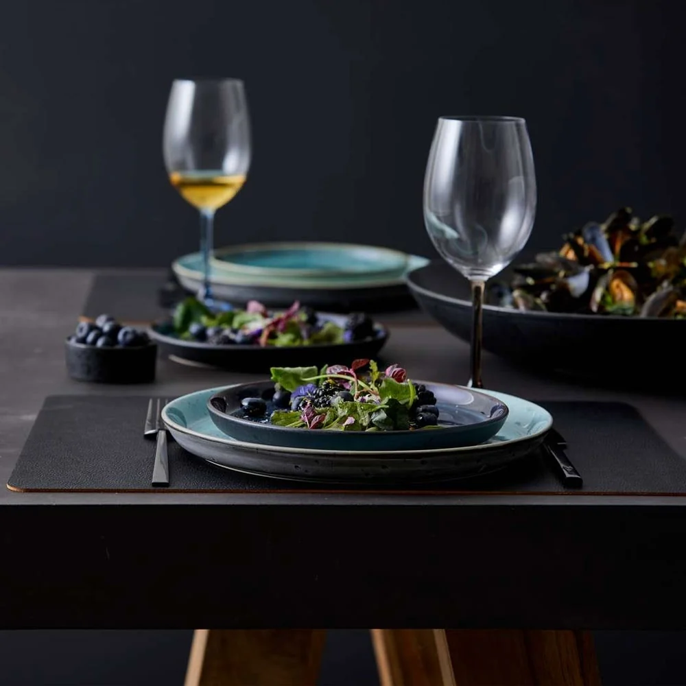 Bitz Placemat Zwart/ Bruin (set van 4)