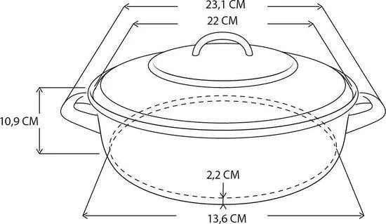 BK Fortalit Braadpan 22cm, 2 liter