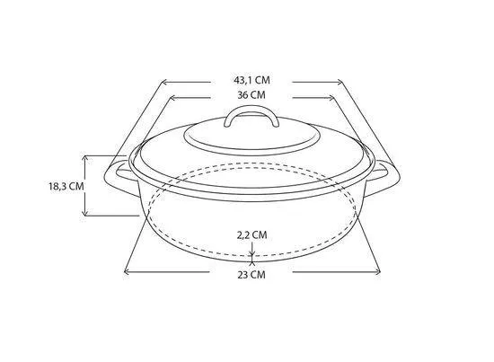 BK Fortalit Braadpan 36cm, 7,5 liter