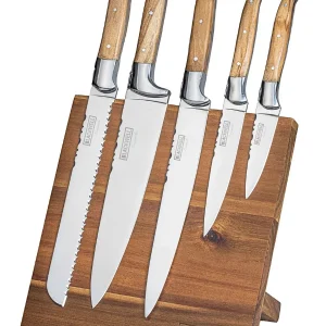 Blackwell Messenblok Magnetisch - Koksmessenset - Laguiole - Olijfhout - Koksmes, Broodmes, Vleesmes, Officemes & Schilmes...