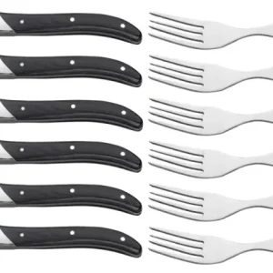 Blackwell Steakbestek Laguiole - Steakmessen & Steakvorken - Pakkahout - 12 Stuks
