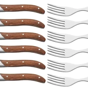 Blackwell Steakbestek Laguiole - Steakmessen & Steakvorken - Rozenhout - 12 Stuks