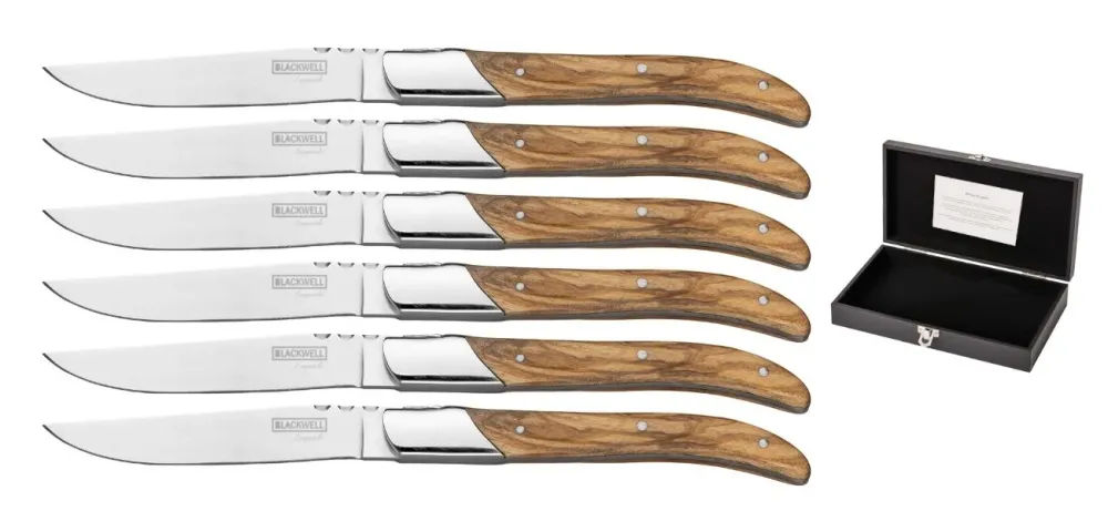 Blackwell Steakmessen Laguiole - Olijfhout - 6 Stuks