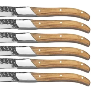 Blackwell Steakmessen Laguiole - Raw Black Lemmet - Olijfhout - 6 Stuks