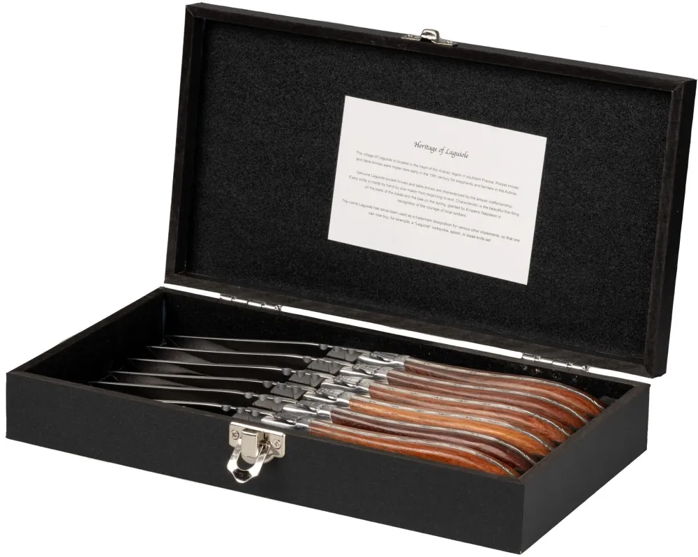 Blackwell Steakmessen Laguiole - Rozenhout - 6 Stuks