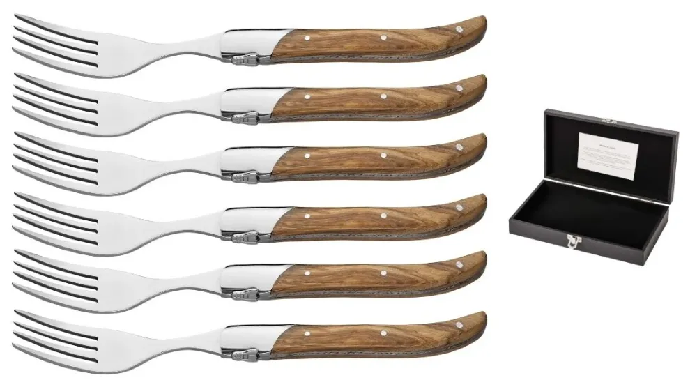 Blackwell Steakvorken Laguiole - Olijfhout - 6 Stuks