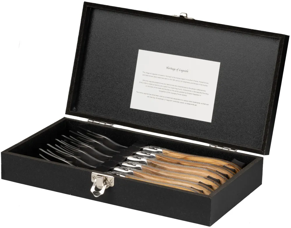 Blackwell Steakvorken Laguiole - Olijfhout - 6 Stuks