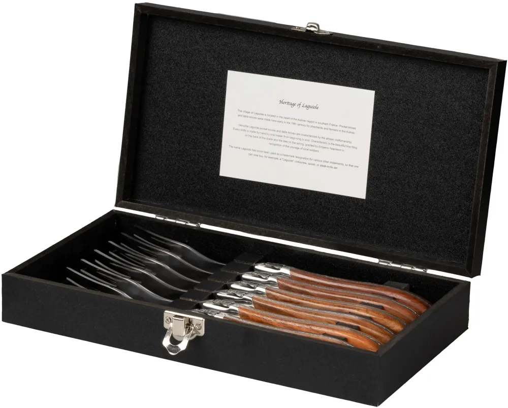 Blackwell Steakvorken Laguiole - Rozenhout - 6 Stuks