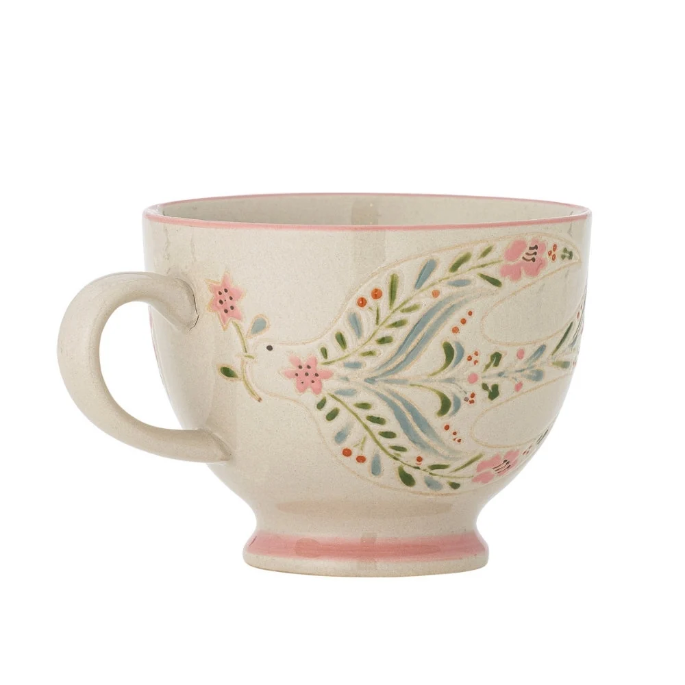 Bloomingville aardewerk mokken Rosalynde Wit set van 4 stuks