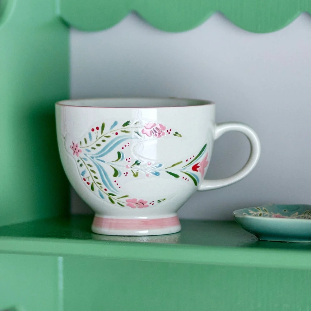 Bloomingville aardewerk mokken Rosalynde Wit set van 4 stuks
