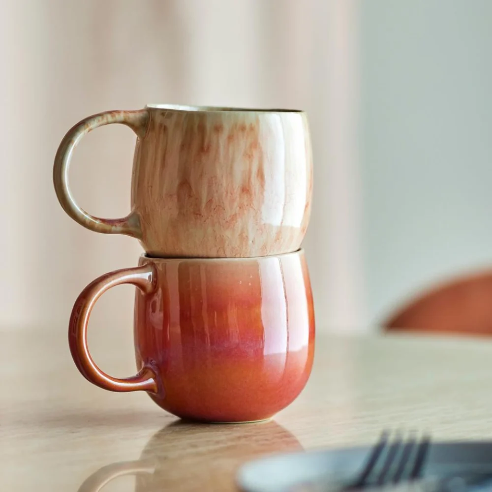 Bloomingville Aardewerk mokken set Roselyn Rose 4 stuks.