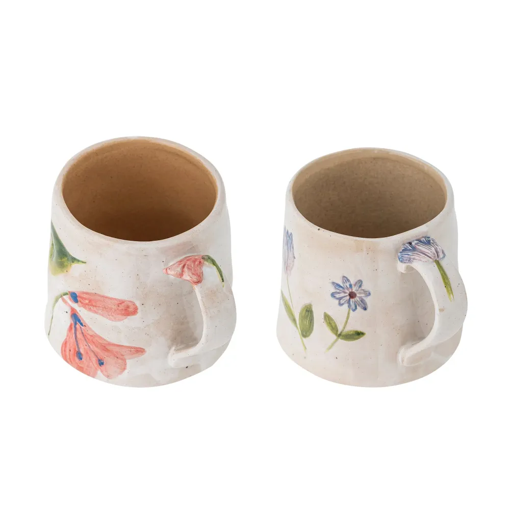 Bloomingville Camilla stoneware mokken multi set van 2 stuks