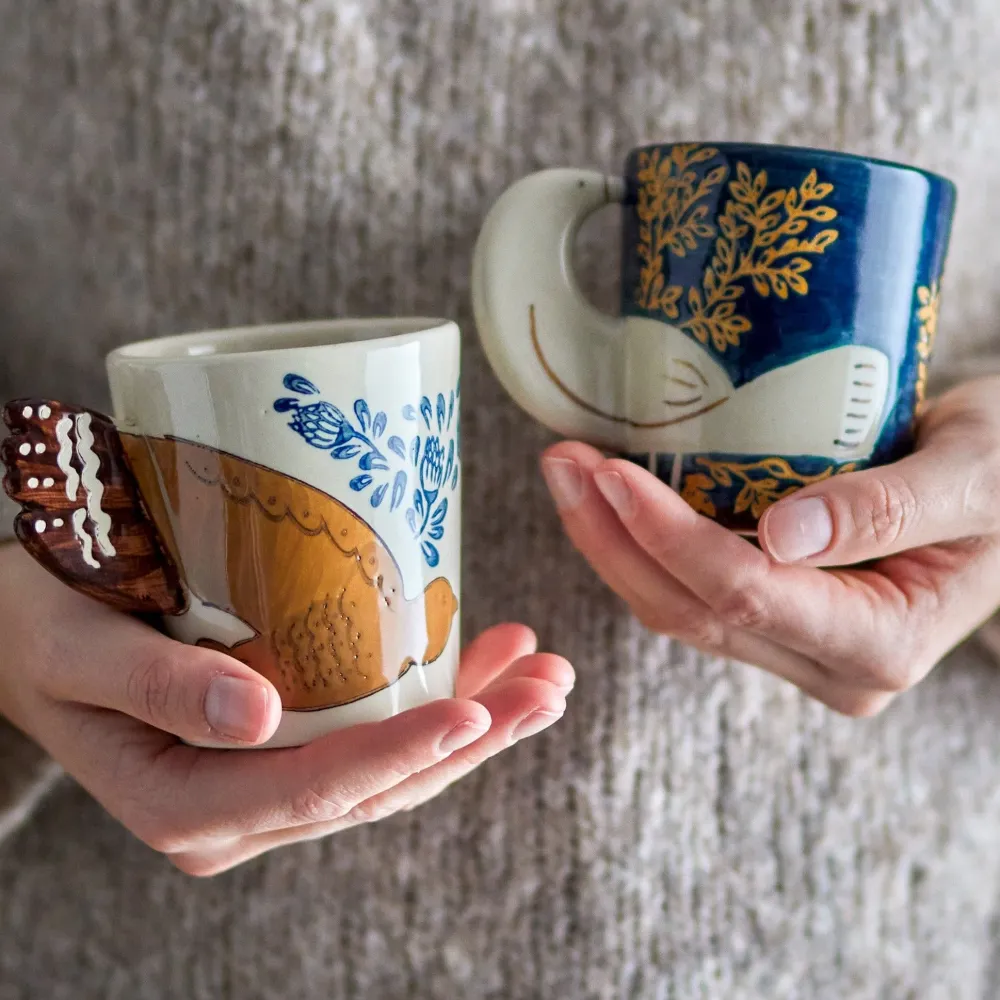 Bloomingville Mini koffiemok aardewerk theemok Hezha beker