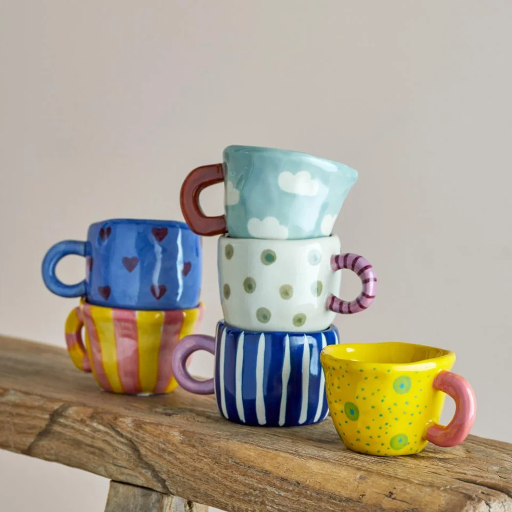 Bloomingville Nini Multi aardewerk mokken set 6 st.