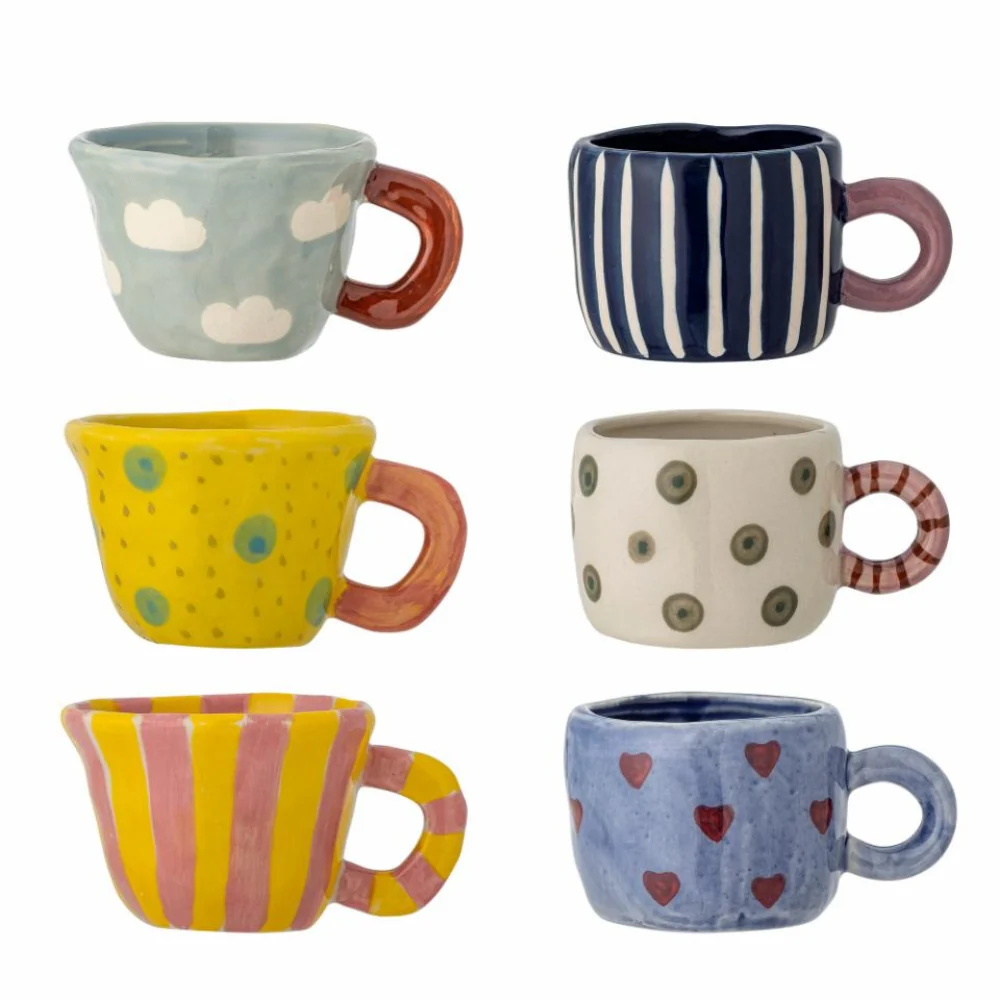 Bloomingville Nini Multi aardewerk mokken set 6 st.