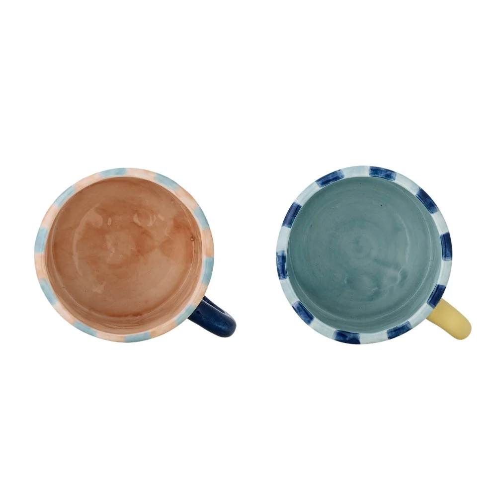 Bloomingville Phoenix Multi aardewerk mokken set van 2 stuks
