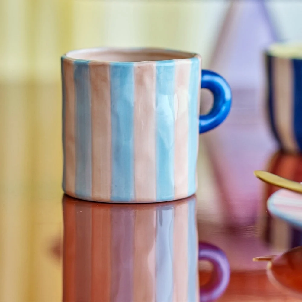 Bloomingville Phoenix Multi aardewerk mokken set van 2 stuks