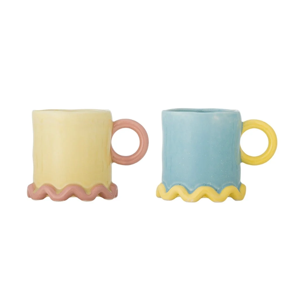 Bloomingville Polly Multi aardewerk mokken set van 2 stuks