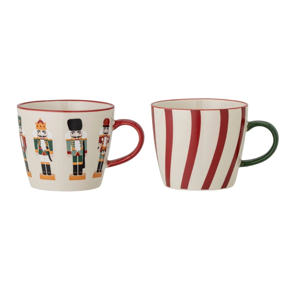 Bloomingville Stoneware Kerstmokken Jolly Rood