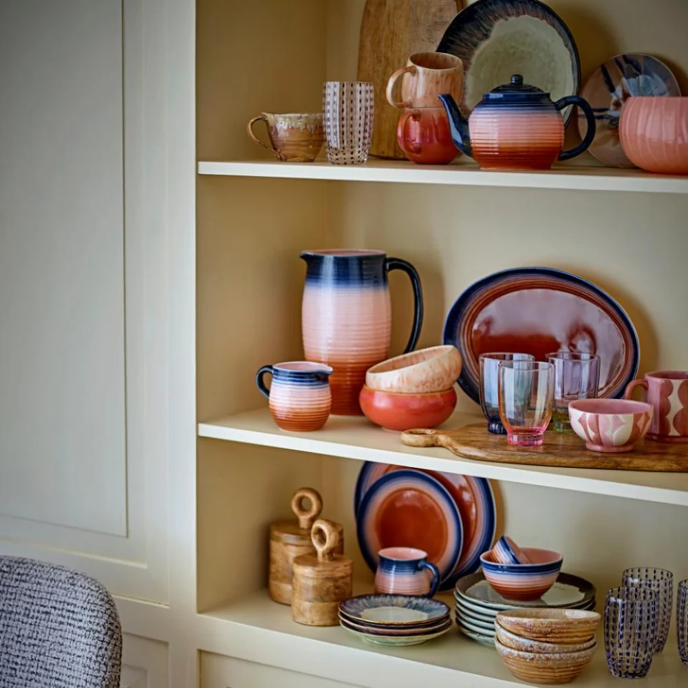 Bloomingville Tatum Multi 4-delige stoneware mokken set.